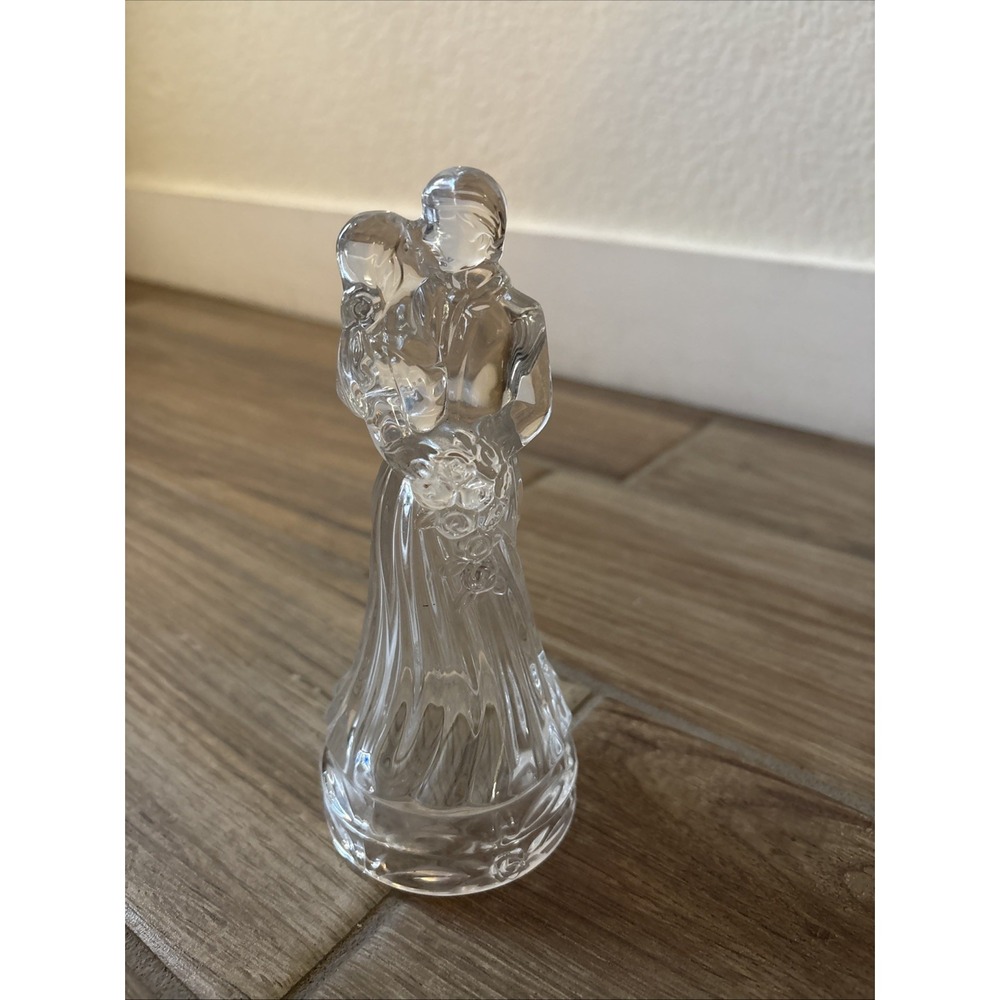 Princess House 24% Lead Crystal Bride Groom Wedding Figurine Cake Topper 6.5”H